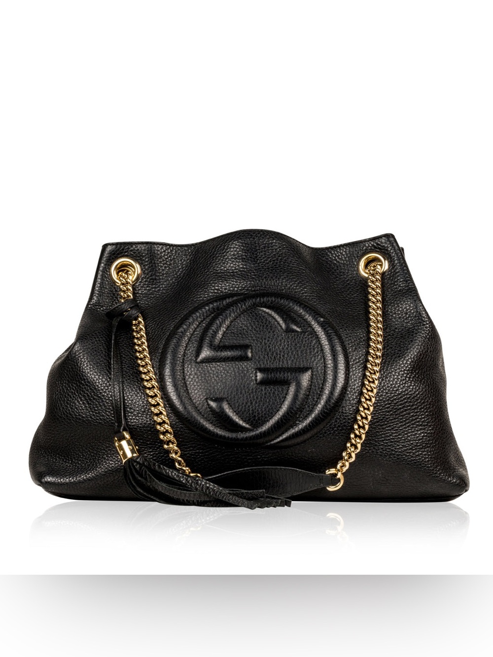 Gucci Black Pebbled Soho Leather Shoulder Bag 
Serial #310806204046